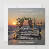Beach Sunset Floral Arbor Weddenschap Kaart (Voorkant)