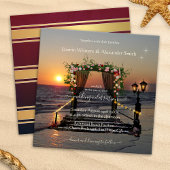 Beach Sunset Floral Arbor Weddenschap Kaart