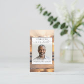 Beach Sunset Forever Hearts Photo Prayer Card Visitekaartje (Staand voorkant)