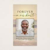 Beach Sunset Forever Hearts Sympathy Prayer Card Visitekaartje (Voorkant)