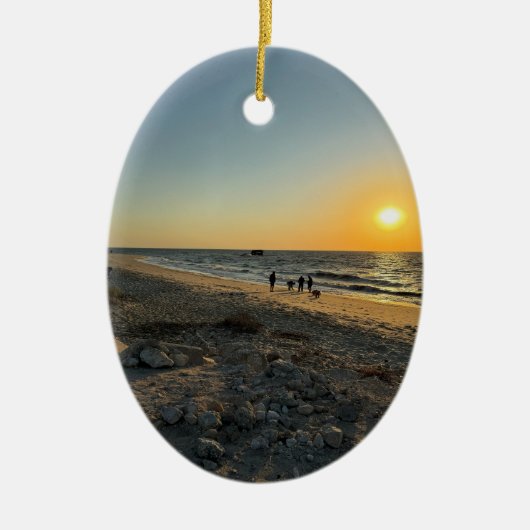 Beach Sunset Foto Ornament (Voorkant)