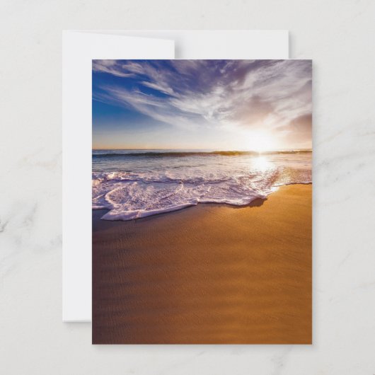 Beach Sunset Funeral Bedankkaart (Achterkant)