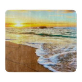 Beach Sunset Glass Snijplank (Voorkant)