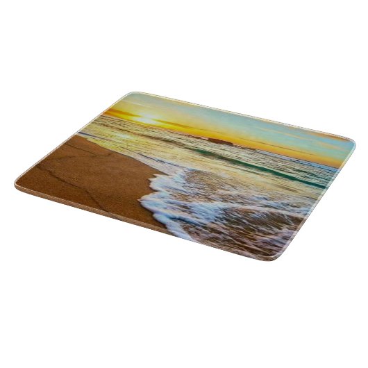 Beach Sunset Glass Snijplank (Hoek)