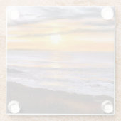 Beach Sunset Glazen Onderzetter (Achterkant)