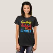 Beach Sunset Goodbye School Hallo Summer T-shirt (Voorkant volledig)