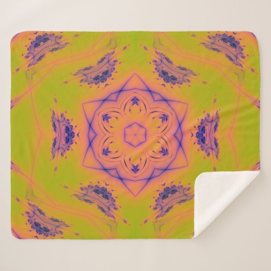 Beach Sunset Gradient Contrast Mandela Sherpa Deken (Voorkant (horizontaal))