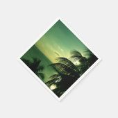 Beach Sunset Groen-Blauw Sky Zee Zwart Servet (Hoek)