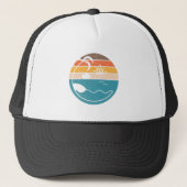 Beach  Sunset Halftone Summer Trucker Pet (Voorkant)