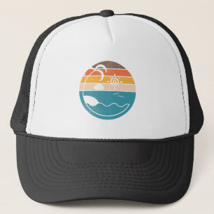 Beach  Sunset Halftone Summer Trucker Pet