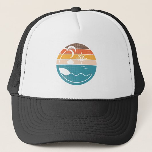 Beach Sunset Halftone Summer Trucker Pet (Voorkant)
