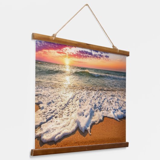 Beach Sunset Hangend Wandkleed (Gebogen)