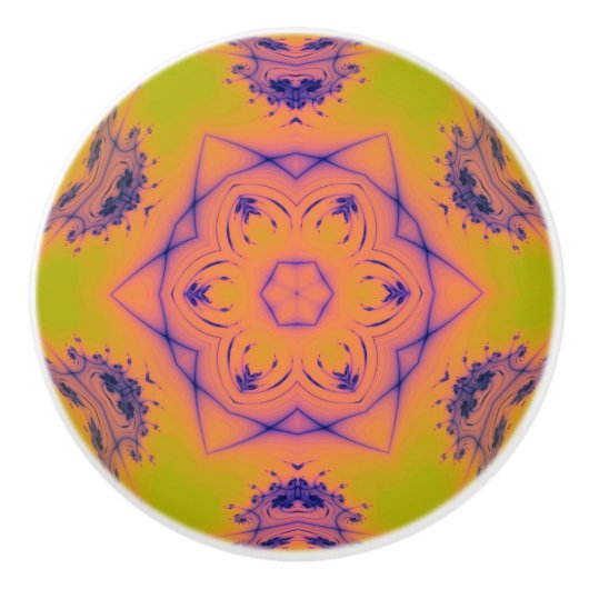 Beach Sunset High Contrast Mandela Keramische Knop (Voorkant)