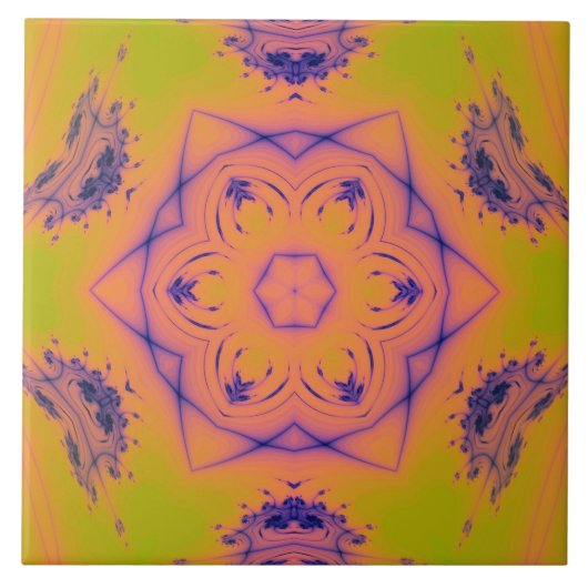 Beach Sunset High Contrast Mandela Tegeltje (Voorkant)