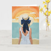 Beach Sunset Kaart (Gele Bloem)