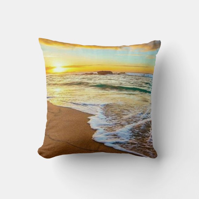 Beach Sunset Kussen (Voorkant)