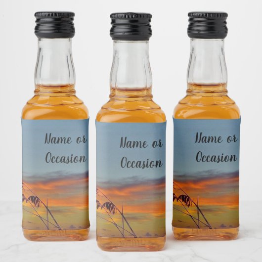 Beach Sunset Label Likeurfles Etiket (Flessen)