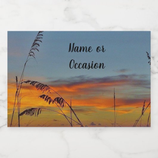 Beach Sunset Label Likeurfles Etiket (Enkel label)