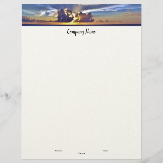 Beach Sunset Letterhead Briefhoofd (Voorkant)
