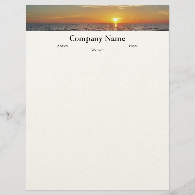 Beach Sunset Letterhead Briefhoofd Ontwerp (Voorkant)
