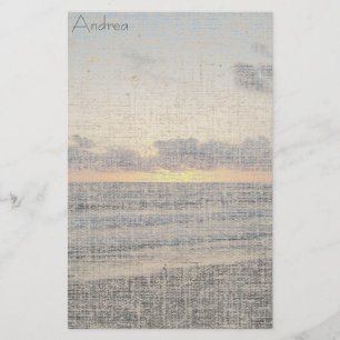 Beach Sunset Linen Stationery Briefpapier