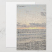 Beach Sunset Linen Stationery Briefpapier (Voorkant / Achterkant)