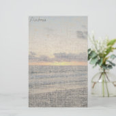 Beach Sunset Linen Stationery Briefpapier (Staand voorkant)