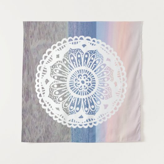 Beach Sunset Mandala Tapestry Wandkleed (Voorkant (horizontaal))