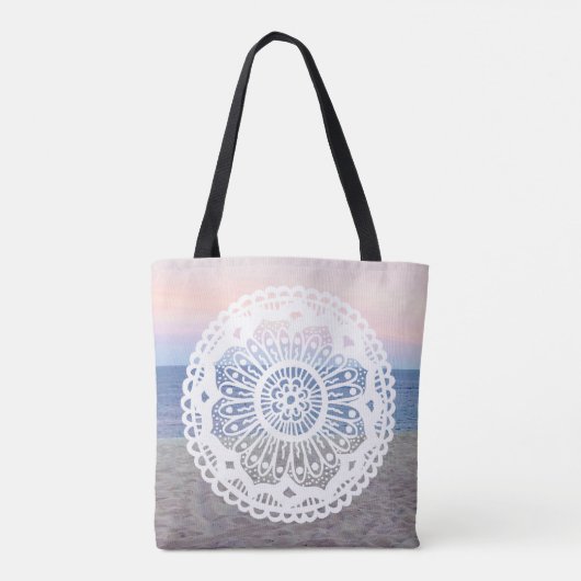 Beach Sunset Mandala Tote Bag (Achterkant)