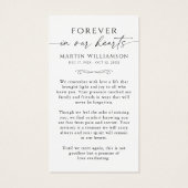 Beach Sunset Memorial Sympathy Funeral Prayer Card Visitekaartje (Achterkant)