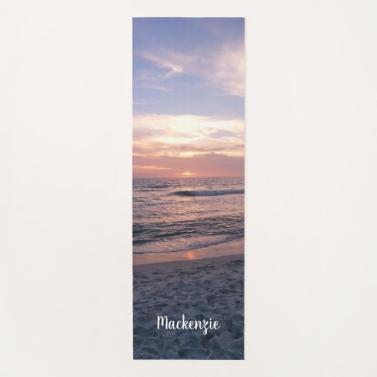 Beach Sunset met naam Yogamat (Voorkant)
