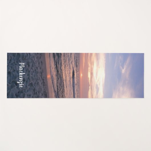 Beach Sunset met naam Yogamat (Voorkant (horizontaal))