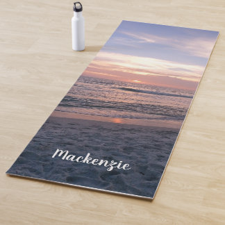Beach Sunset met naam Yogamat