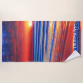 Beach Sunset met persoonlijke naam Strandlaken (Voorkant)
