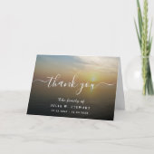 Beach Sunset Moderne Begrafenis Dank u Nota Kaart (Voorkant)