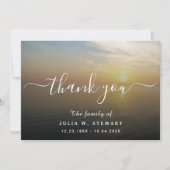 Beach Sunset Moderne Begrafenis Dank u Nota Kaart (Voorkant)