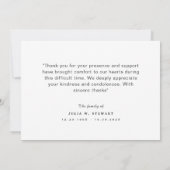 Beach Sunset Moderne Begrafenis Dank u Nota Kaart (Achterkant)