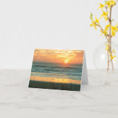Beach Sunset Notecard Kaart (Gele Bloem)