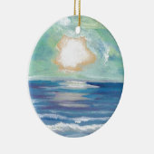 Beach Sunset Ocean Zee Surf Sun Gifts Keramisch Ornament (Rechts)