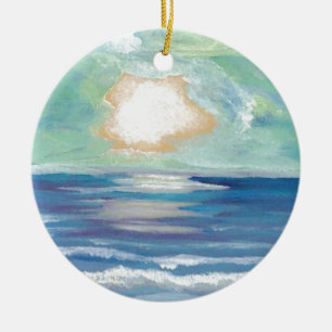 Beach Sunset Ocean Zee Surf Sun Gifts Keramisch Ornament