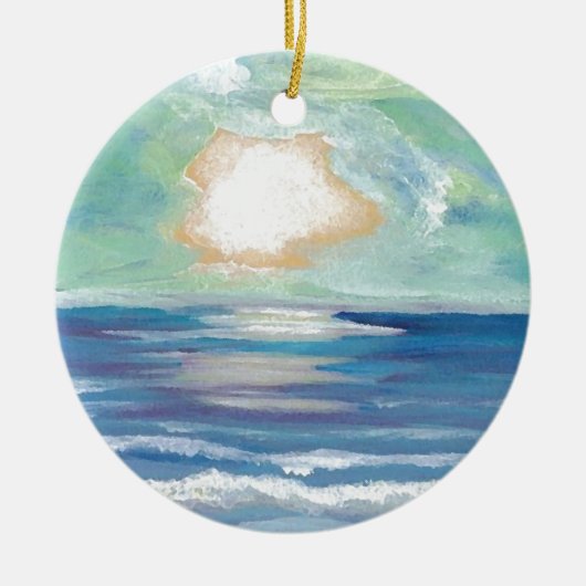 Beach Sunset Ocean Zee Surf Sun Gifts Keramisch Ornament (Voorkant)