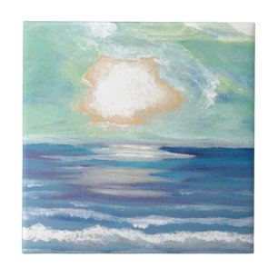 Beach Sunset Ocean Zee Surf Sun Gifts Tegeltje