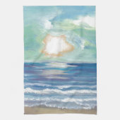 Beach Sunset Ocean Zee Surf Sun Gifts Theedoek (Verticaal)