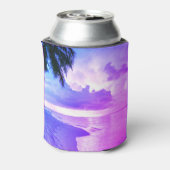 Beach Sunset oceanische zandpalmboom Maldiven Miam Blikjeskoeler (Blikje Achterkant)