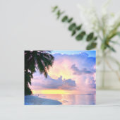 Beach Sunset oceanische zandpalmboom Maldiven Miam Briefkaart (Staand voorkant)