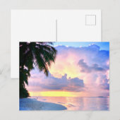 Beach Sunset oceanische zandpalmboom Maldiven Miam Briefkaart (Voorkant / Achterkant)