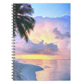Beach Sunset oceanische zandpalmboom Maldiven Miam Notitieboek (Voorkant)