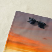 Beach Sunset Oranje Yellow Tropical Monogram Strandlaken (In situ)