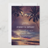  Beach Sunset Palm Lights Baby shower Kaart (Voorkant)