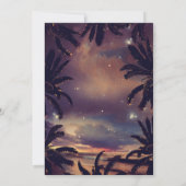  Beach Sunset Palm Lights Baby shower Kaart (Achterkant)